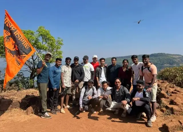 We made it — Summit group photo, Vasota Fort trek from Bamnoli